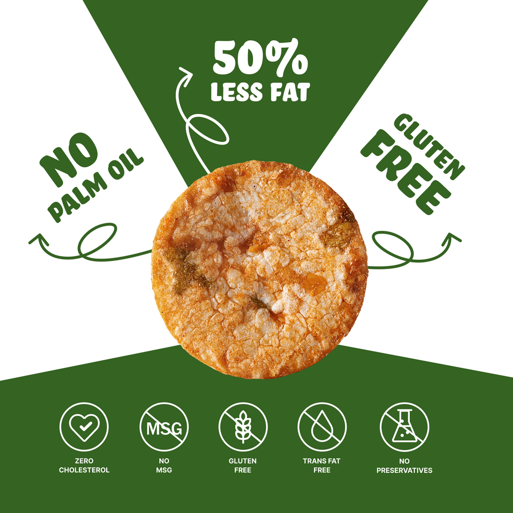 BRB Rice Popped Chips | Jalapeño & Tomato Flavour | Not Fried. Not Baked | High Protein | No Palm Oil, Healthy Snack