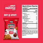 BRB Popped Potato Chips | Spicy Chipotle Flavour | Not Fried, Not Baked | Lower Calorie, Healthy Snack